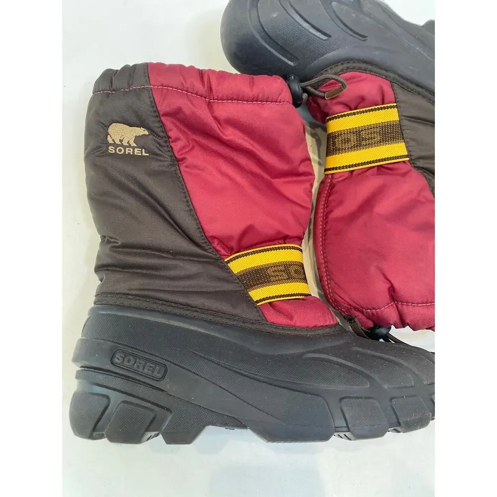 Sorel Warm Winter Boots EUC Sz 3 Boys Youth Waterproof